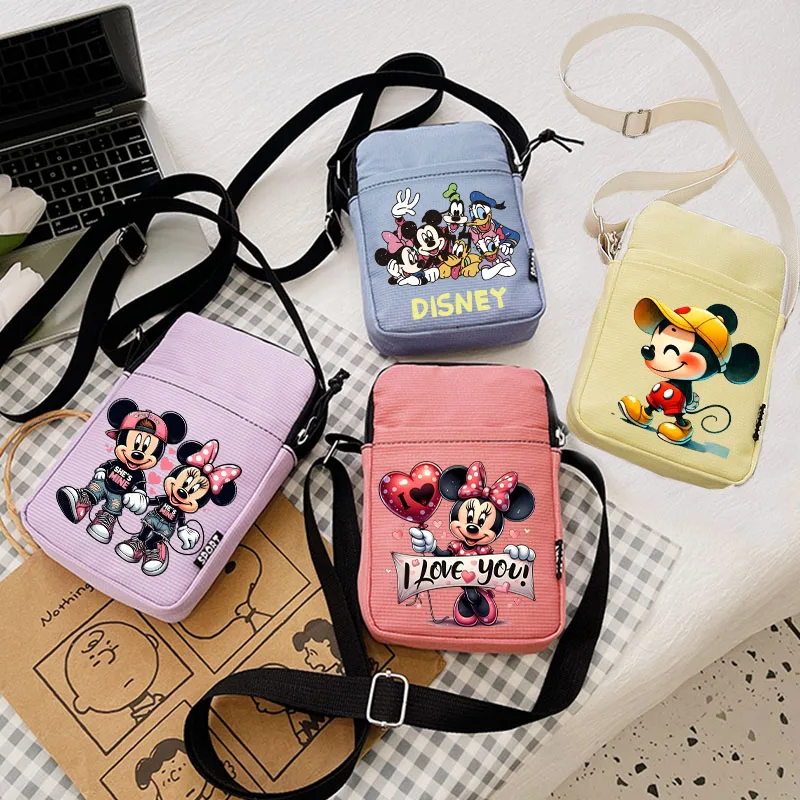 

Mickey Mouse Minnie Mouse Kawaii Shoulder Bags Disney Anime Crossbody Bag Fashion Large Capacity Phone Case Versatile Handbag