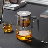 Fashion New Water Separation Inner Container Teapot One Click Magnetic Switch Tea Separation Filtration Glass Tea Pot