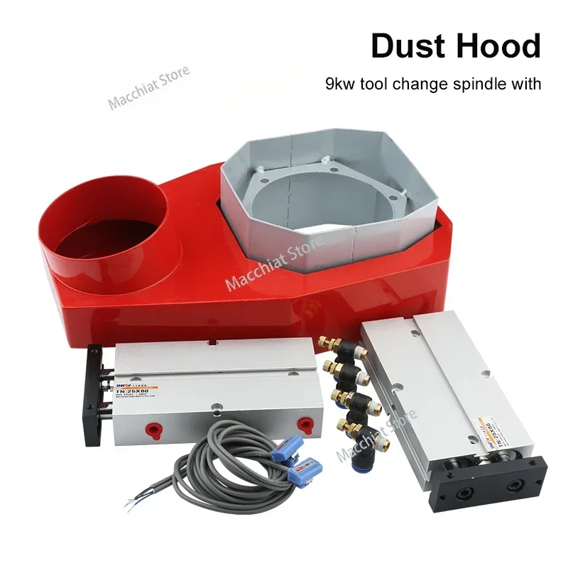 CNC Milling Machine 9KW Automatic Tool Change Spindle Dust Cover Collection Brush Wood Carving Dust Removal Dust Cover