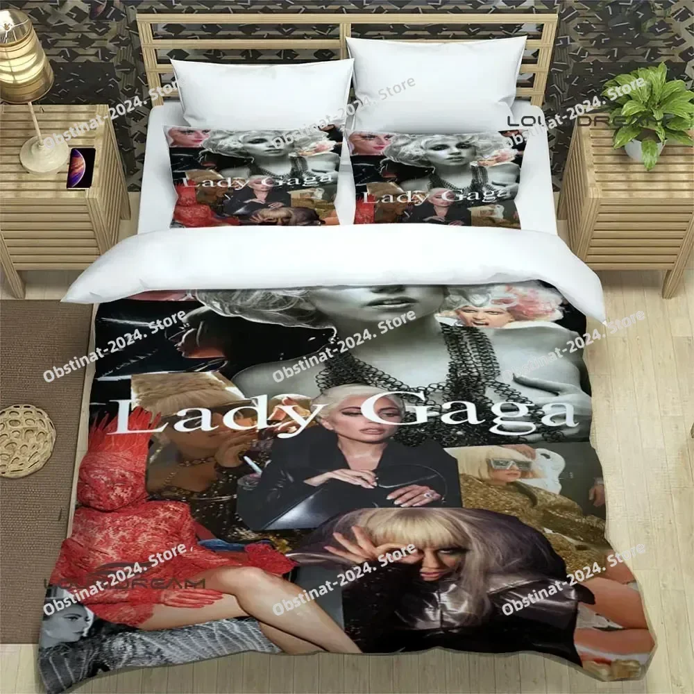 Star L-Lady-Gaga printed Bedding Sets exquisite bed supplies set duvet cover bed comforter set bedding set luxury birthday gift