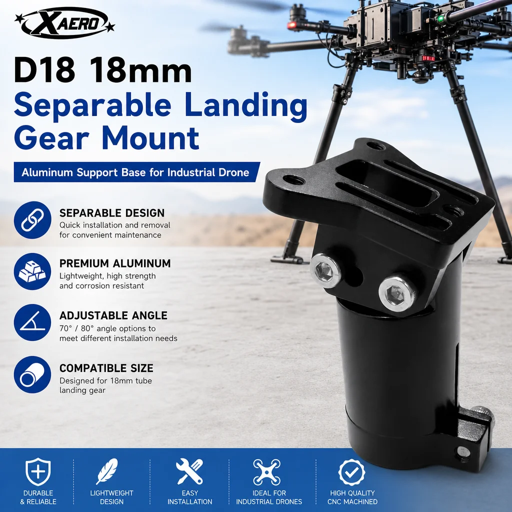 XAERO DIY D18 18mm Separable Landing Gear Mount Aluminum Support Base for Industrial Drone