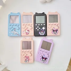 Kawaii Kuromi Hello Kitty Handheld Electronic Game Console Anime Sanrio Classic Tetris Children's Educational Game Console Toy