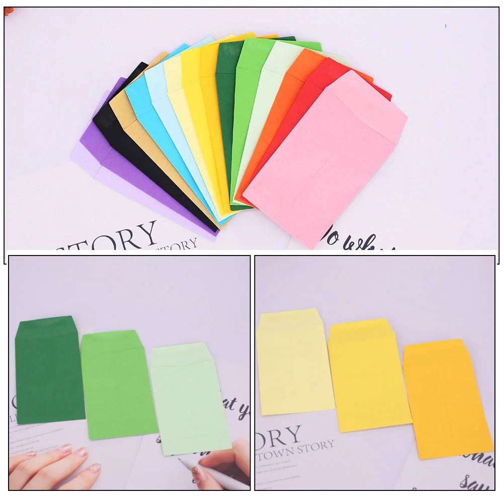 50 Pcs Small Blank Envelopes Cash Storage Card Shell Holder Photo Letter Colorful Budgeting