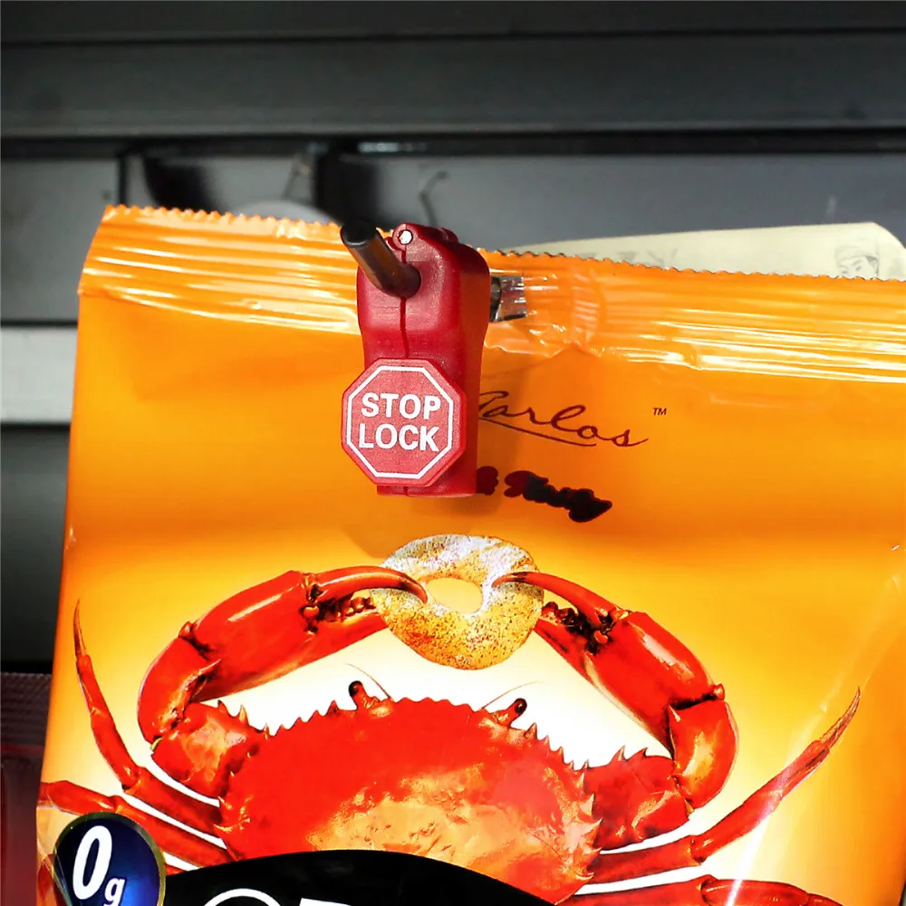 New 100 pcs/Bag Red 6mm EAS Security Tag stop lock hook security display hook  Anti Theft Stoplock