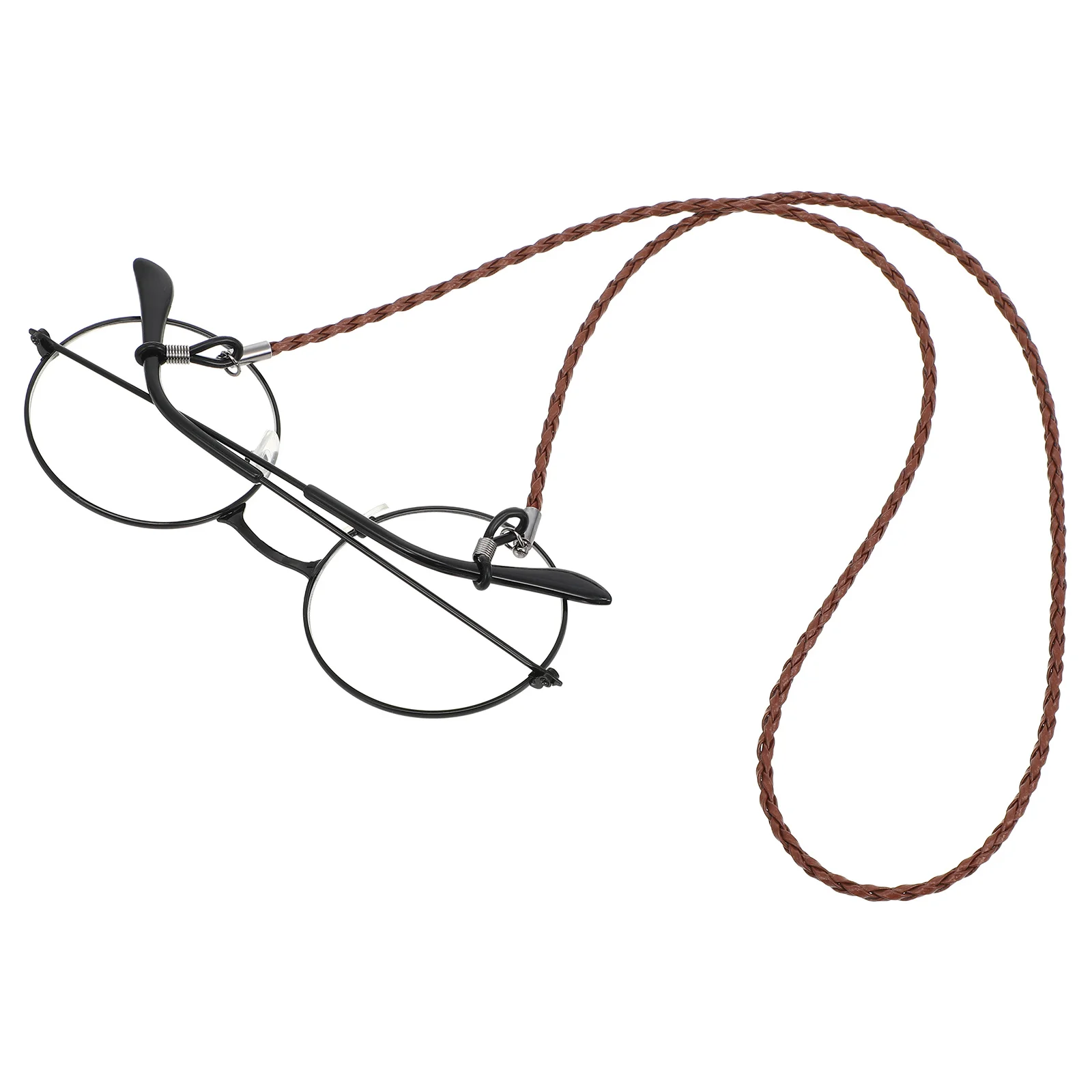 

Brown Eyeglasses Strap Anti-Slip Eyeglass Holder for Men Women Durable Braided Glasses Cord Lanyard Eyeglass