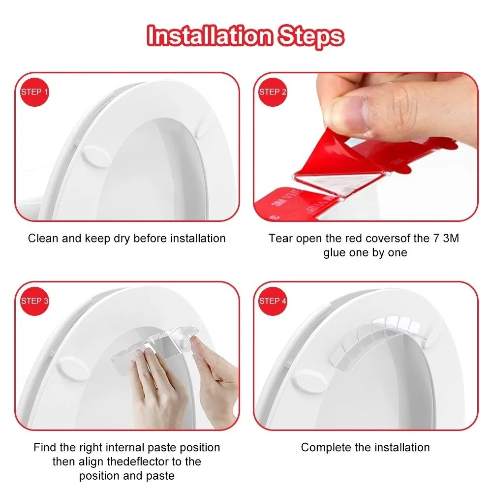 Transparent EVA Material Toilet Seat Urine Deflector Splash Proof Function Easy Install Design Anti-Splash Shield