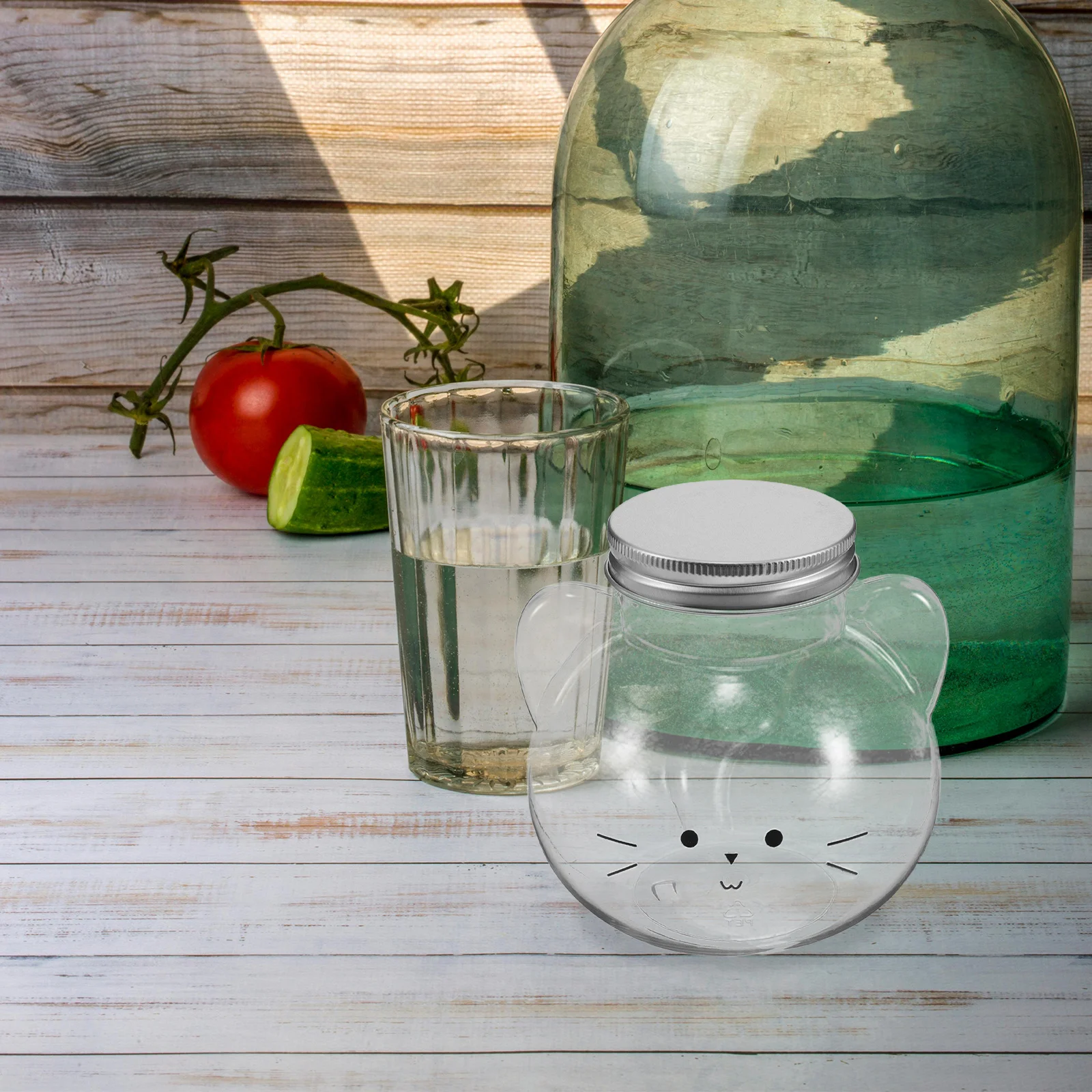 

12Pcs Creative Cat Shaped Bottles Transparent Milk Tea Juice Water Container Empty Reusable Beverage Bottles for Party Outdoors