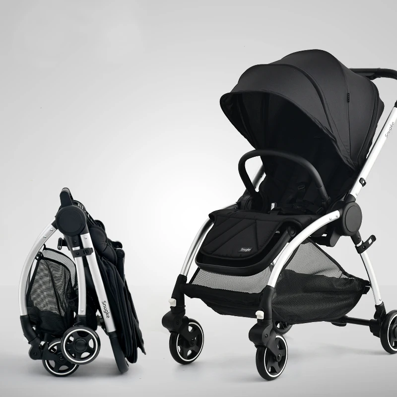 Baby Stroller Pushchair One Hand Folding 3 Positions Adjustable Backrest Lightweight Stroller