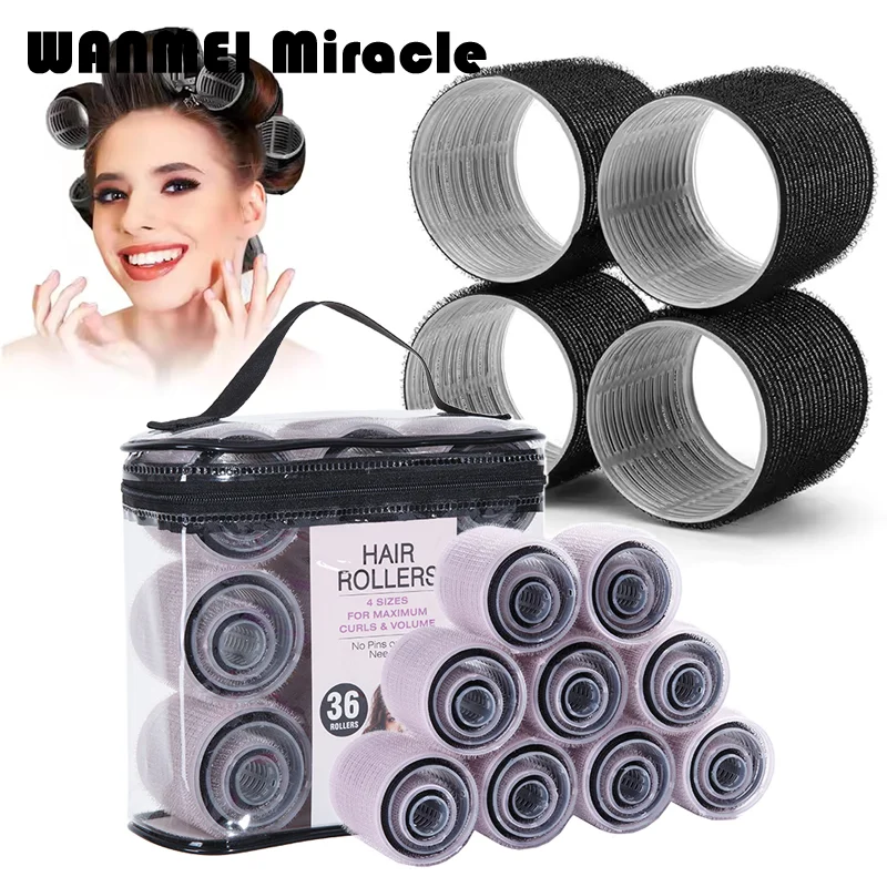 

36pcs/set Heatless Hair Rollers Self Grip Nylon Hair Curlers Hairdressing No Heat Hair Bangs Volume Loop DIY Hair Styling Tools