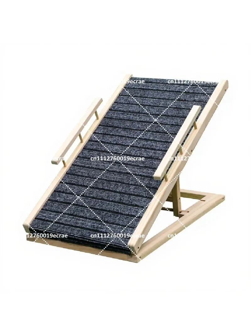 Pet Ladder Ramp for Cats Dogs, Solid Wood, Adjustable Height, Folding Design for Home Use