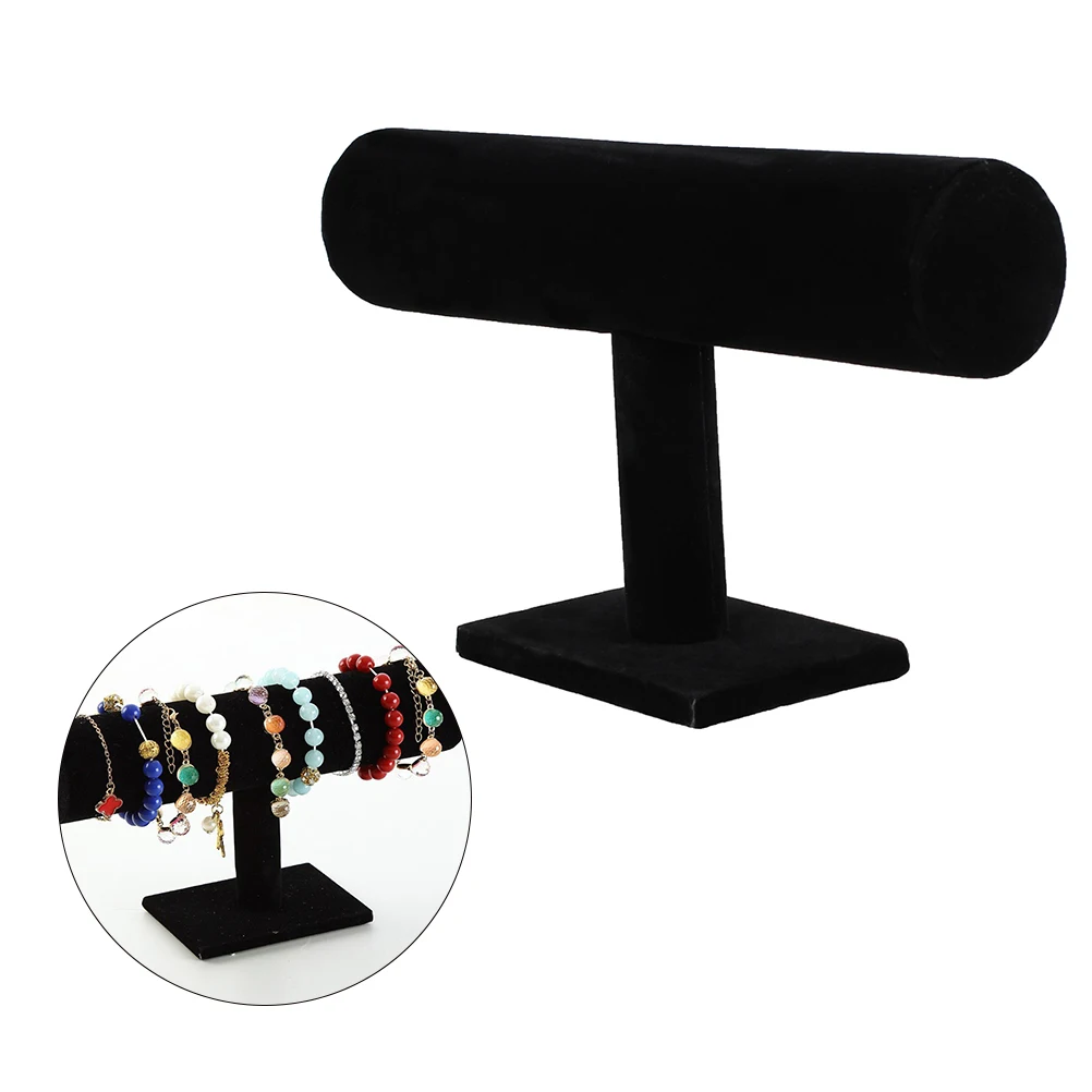 

23X7X16Cm Black Jewelry Display Stand Bracelet Necklace Holder Rack Compact Organizer For Home Storage Accessories