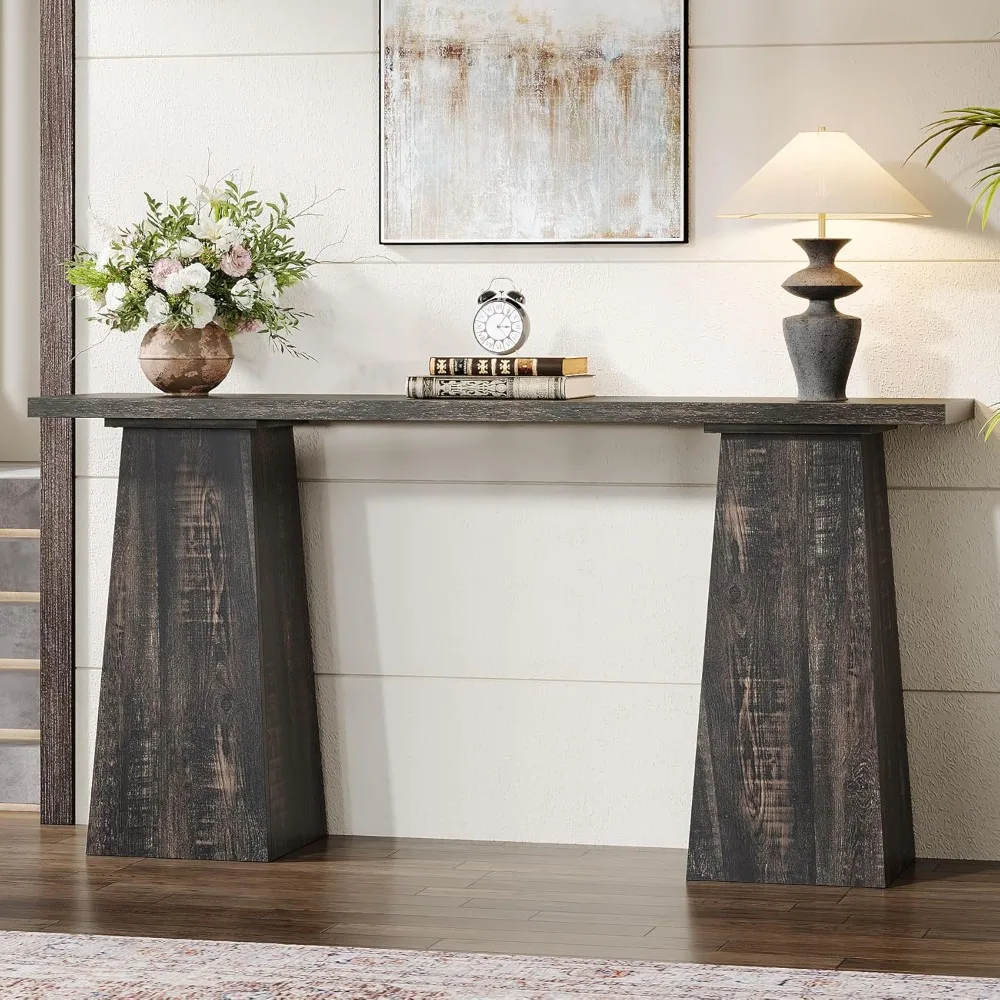 

Rustic Console Table Wood Entryway Table for Living Room, 63 inch Narrow Farmhouse Vintage Couch Table