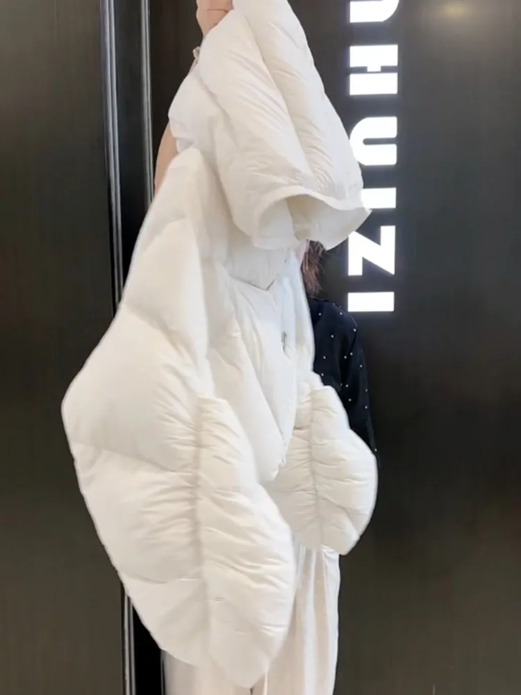 Sli White Ort Damen Daunenjacke 2025, Winter, neues Design, erschwinglich, warm, gemütlich, Polyesterfaser, weiße Du-Daunenfüllung