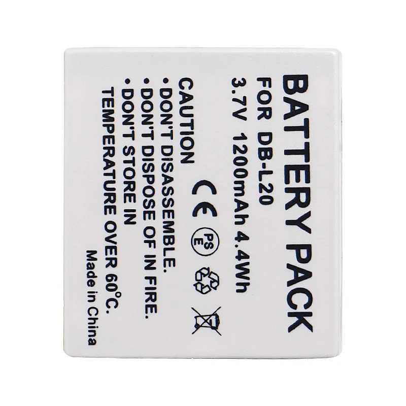 DB-L20 1200mAh Akumulator do aparatu Sanyo Xacti DMX-C1 C4 C5 C6 CA6 CA8 CA9 CG5 CG6 CG9 DSC-C4 C5 E6 J4 VPC-C1 C4 C40 — zdjęcie produktu 2