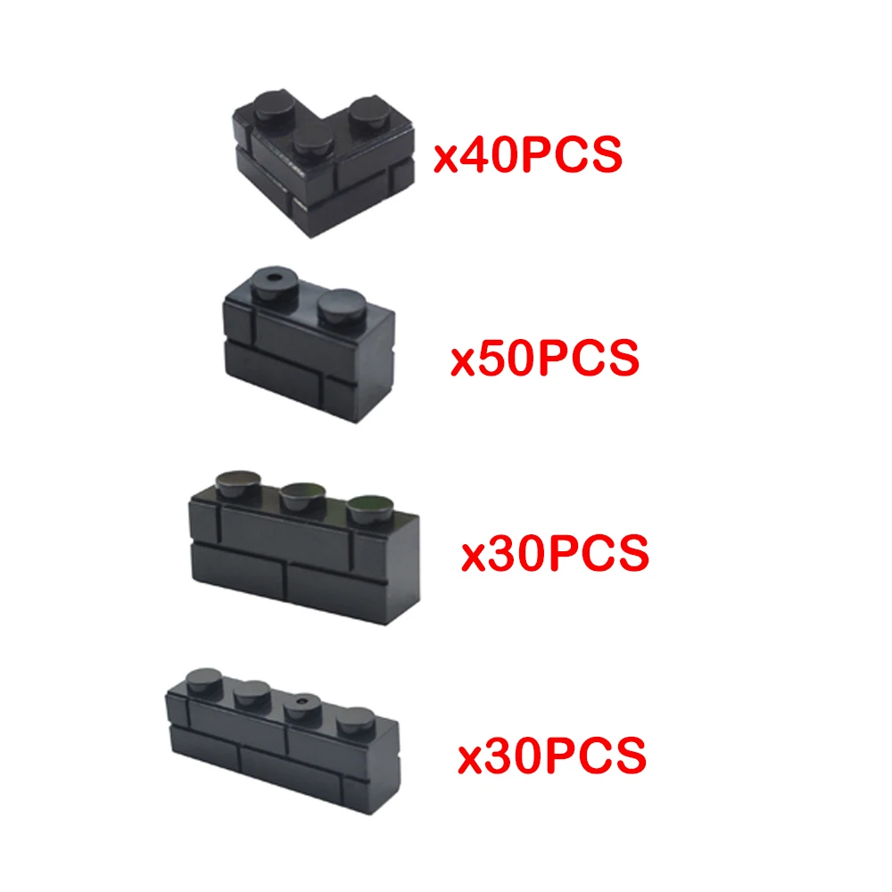 MOC – pièces de figurines murales, blocs de construction, briques épaisses, accessoires de ville, sacs de sable, escaliers, clôture à monter soi-même, 98283 15533 6020