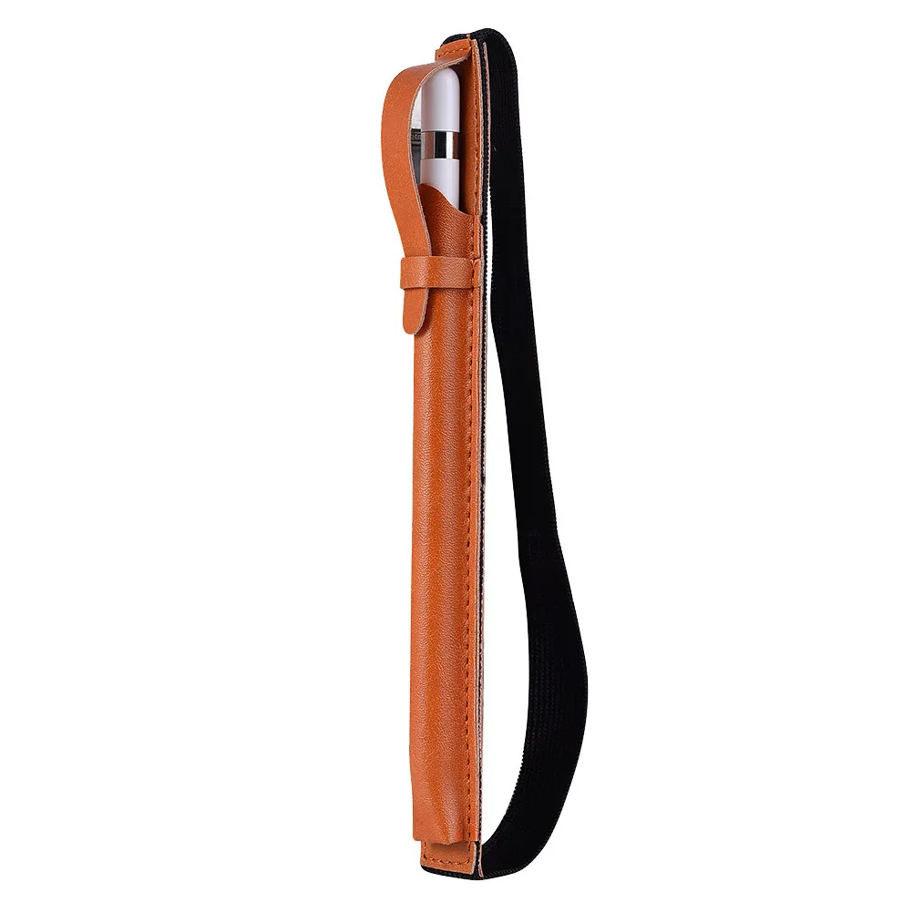 

Stylus Pen Cover Light Brown Premium PU Scratch Protection Elastic Belt Travel Case Pencil Holder for Pencil