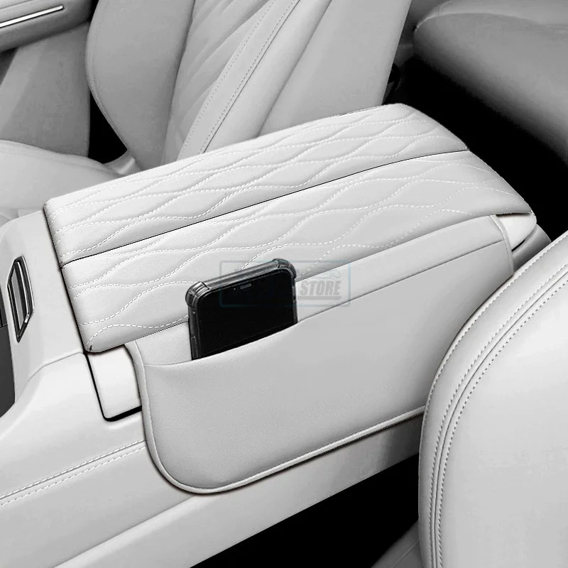 

Center Console Armrest Box Cover Pad Fit for VW Volkswagen Tiguan L PRO 2024 2025 2026 Leather Anti-Scratch Armrest Cushion