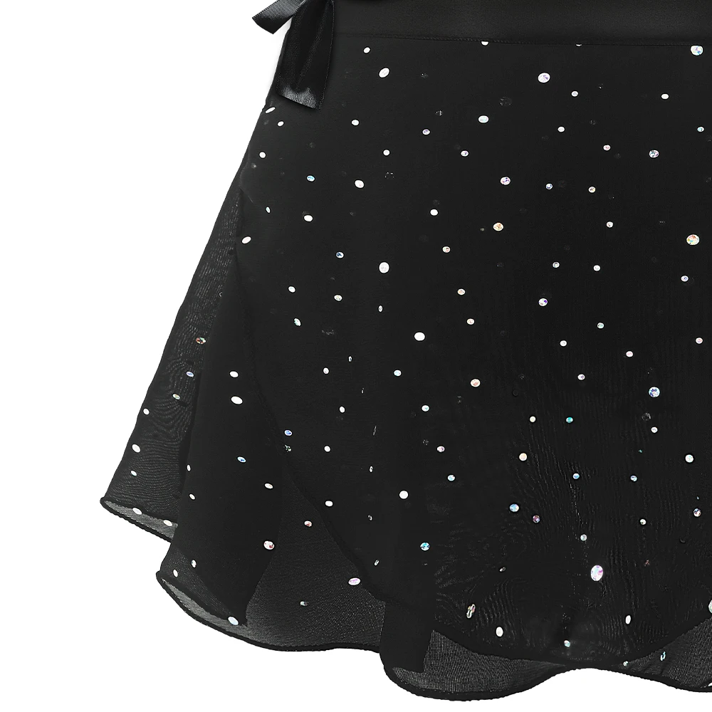 Mädchen Ballett Trikots mit abnehmbarem Rock Combo Krawatte Kurzarm Ballett Tanz Kleid Outfit Kinder Gymnastik Kostüm – Detail 8