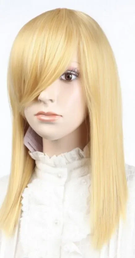 WIG  New stylish long Golden Heat-resistant women's girls' Cosplay big spiral Straight Wigs