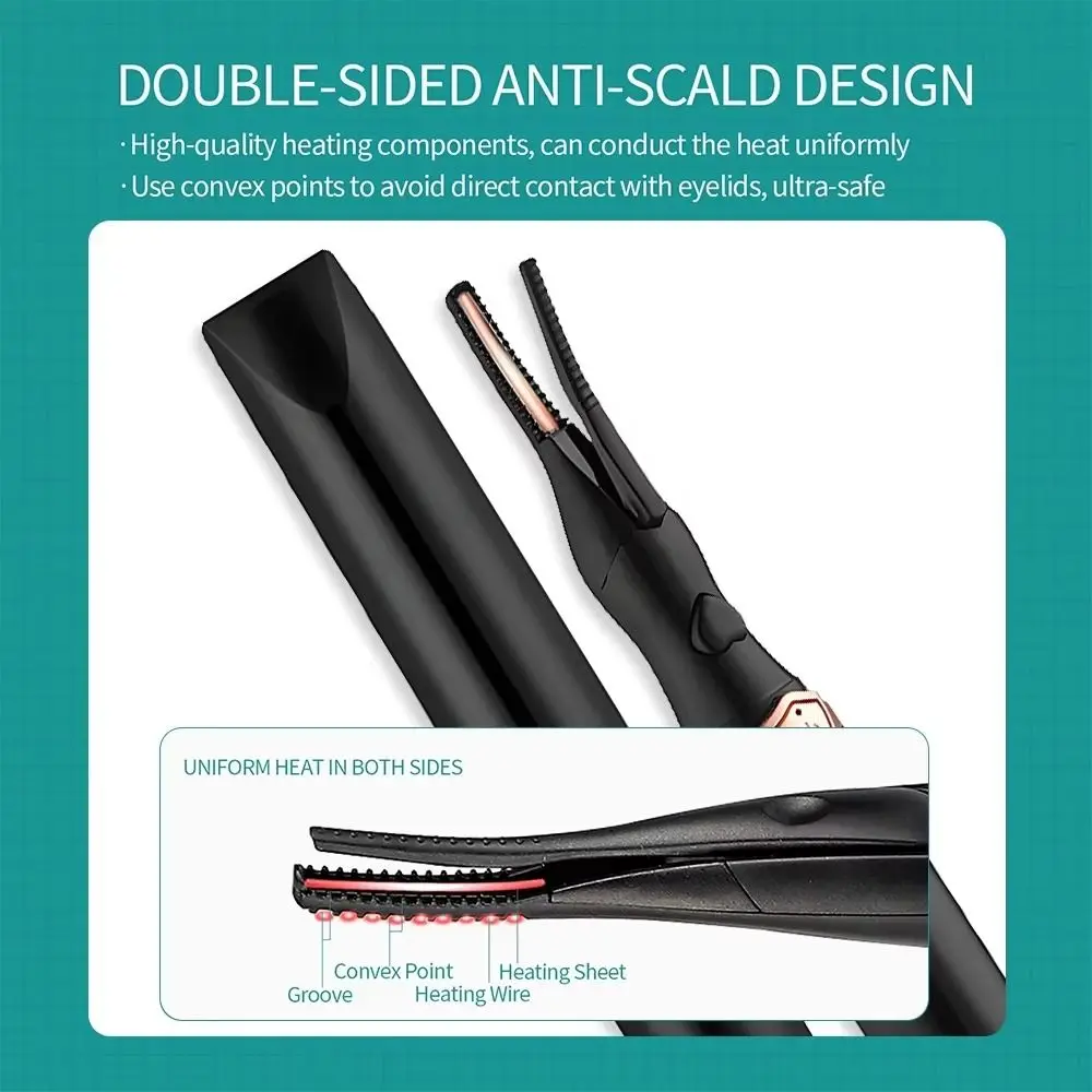 Wide Angle Electric Eyelash Curler Bezel-free Fast Heating Heated Eyelash Curling Device Comfortable Grip Lasting Curling