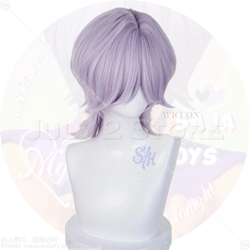 Anime Kpop Demon Cosplay Saja Boys Mystery Hair Purple Gray Wig Heat Resistant Synthetic Hair Wigs + Wig Cap Halloween Christmas