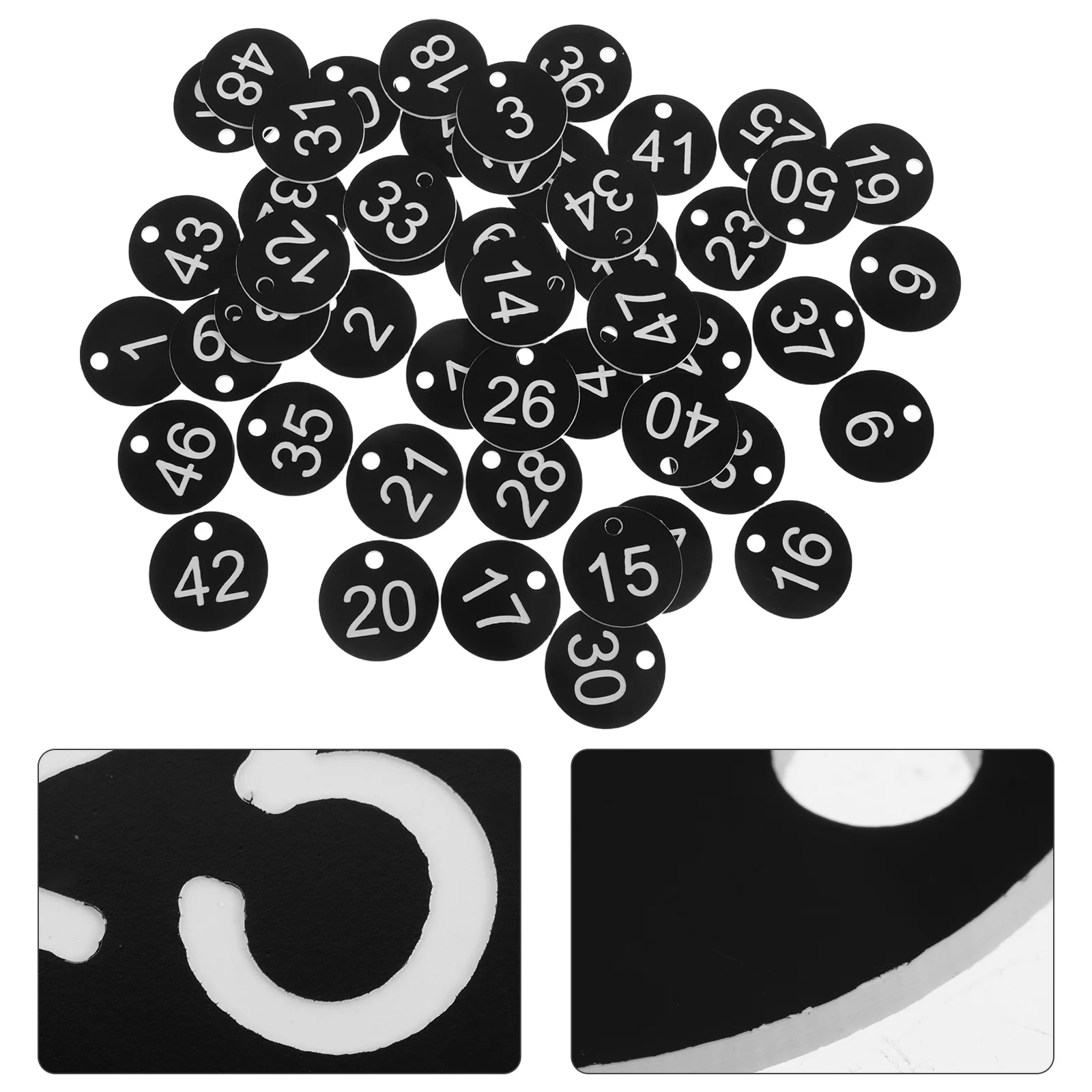 

50Pcs Colored Key Tags Engraved Numbering Secure Hanging Reusable Organizers for Keys Cabinets Storage Systems Events