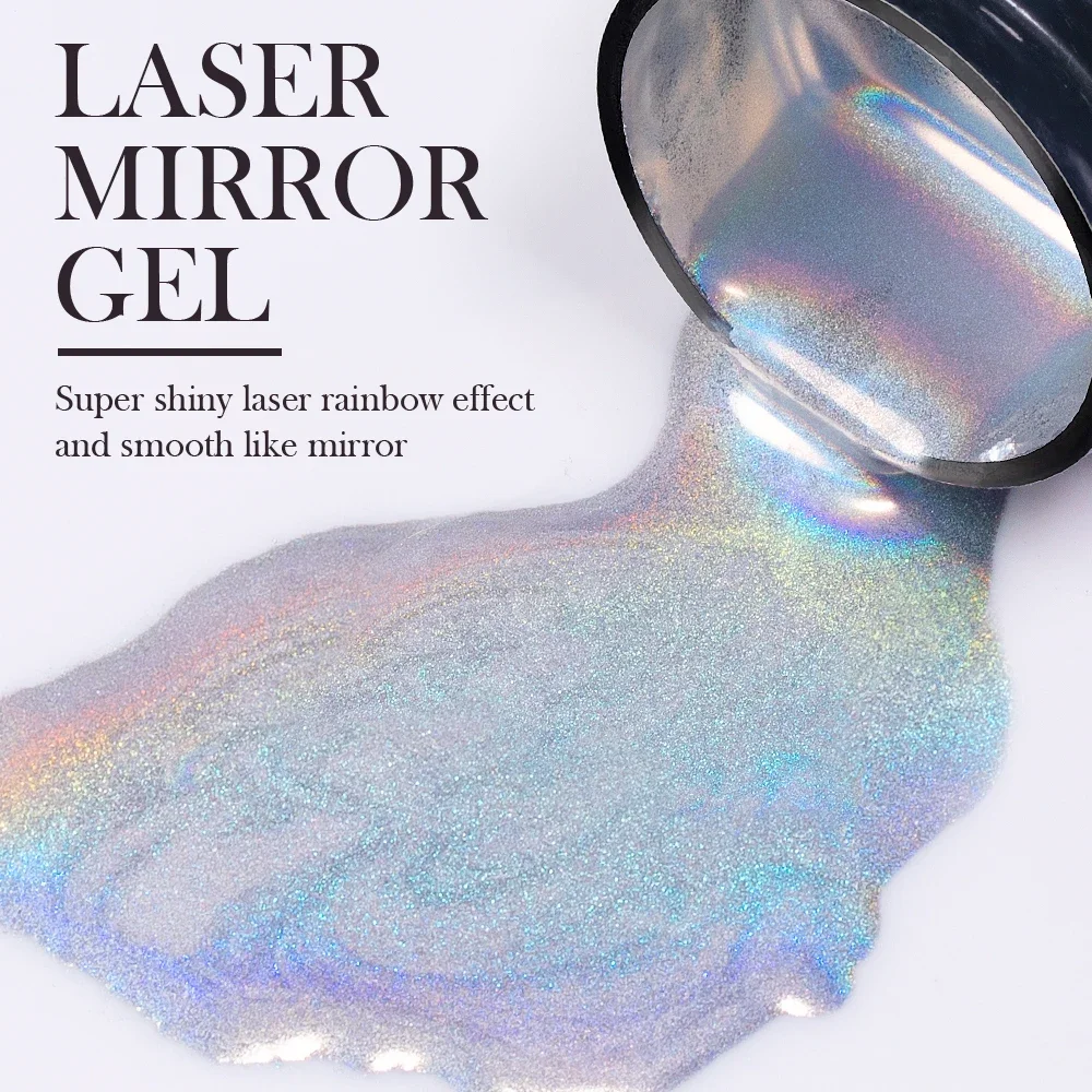Super Laser Metallic Painting Gel Nail Polish 5ML Chrome Holographic Mirror Metal Effect Nail Art Gel Soak Off UV Nail Varnish