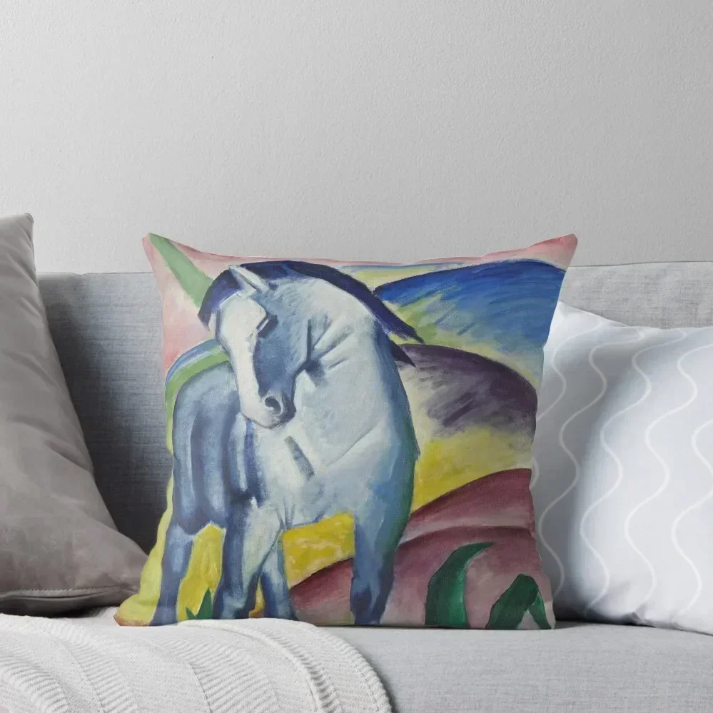 

Blue Horse - Franz Marc (1880 – 1916) Throw Pillow Decorative Cover For Living Room Decorative Cushions Covers For Sofas pillow