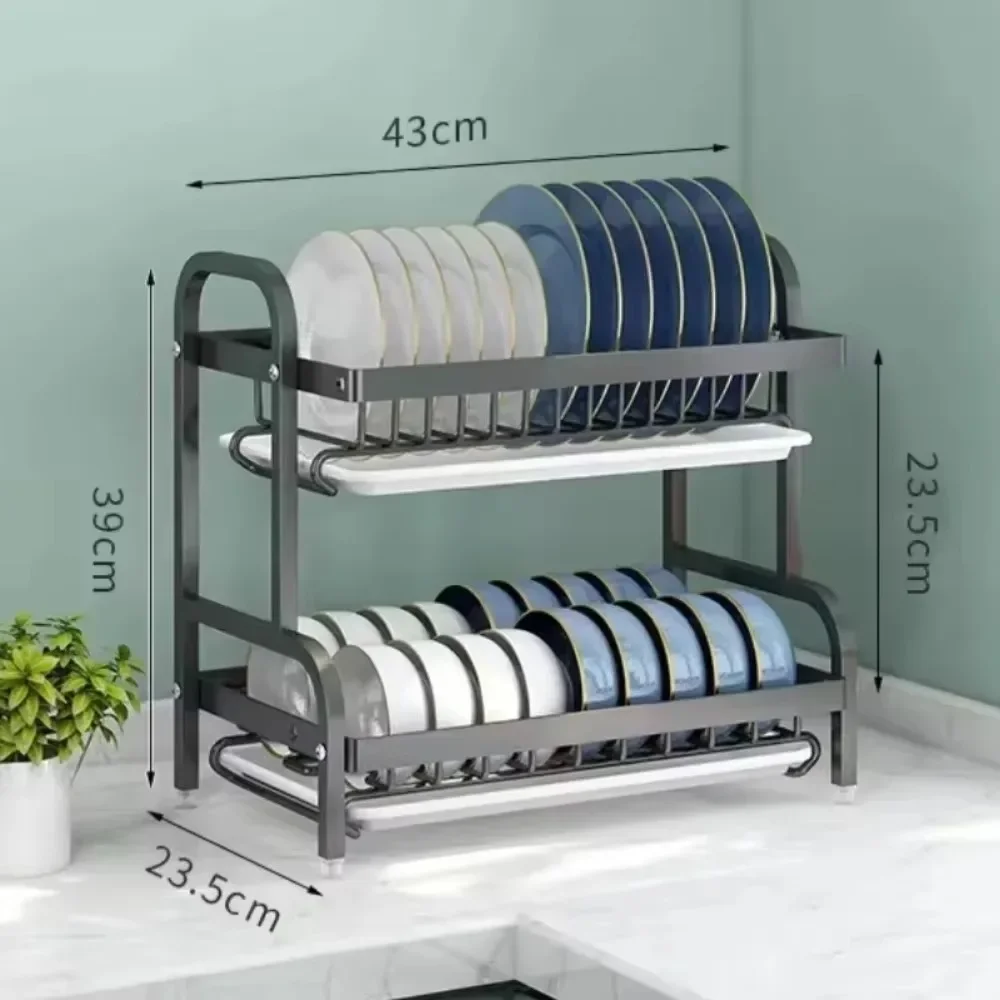 3 TierDish Drying Rack Dish Drying with Tray Utensil Holder,with Cutting Board Tray for Kitchen Counter Organizer Storage ﻿