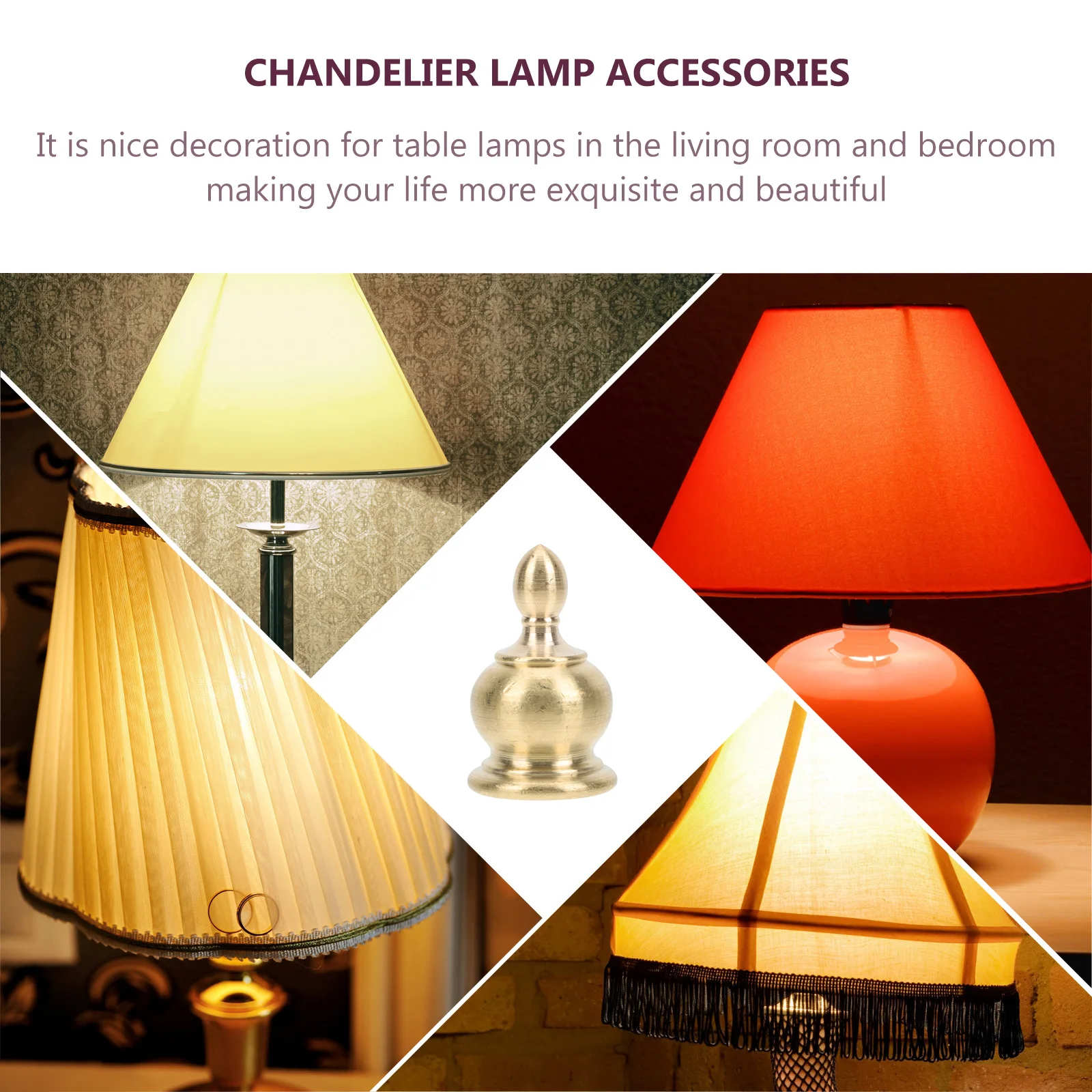 

Lamp Finial Crown Fixing Screw Cover Exquisite Design Durable Decoration for Table Floor Pendant Wall Lampshade Accessory