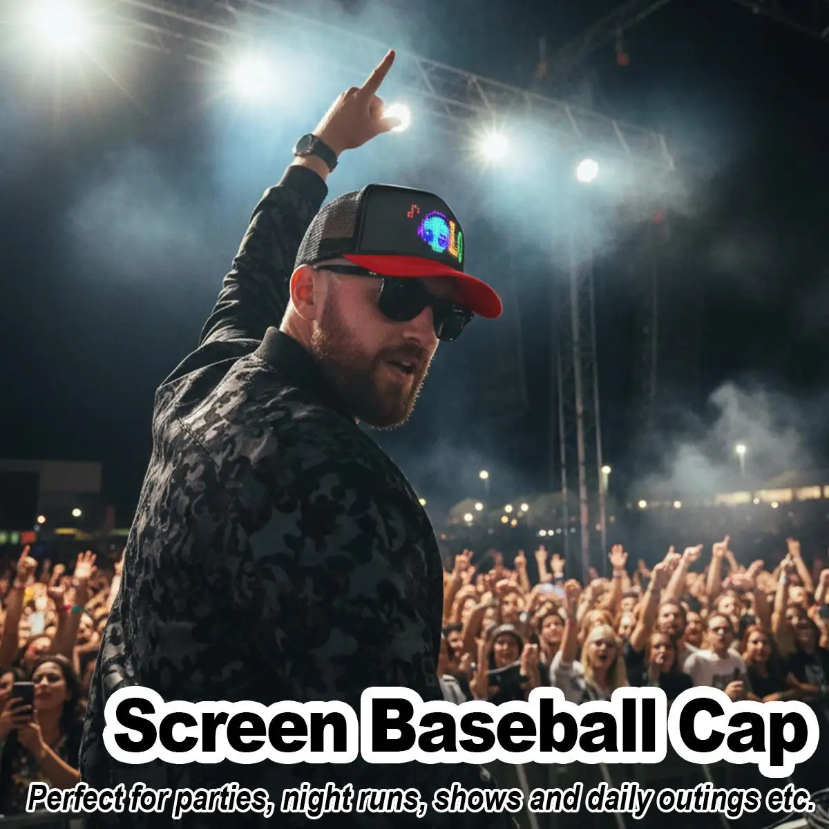 Smart LED Hat USB Rechargeable Scrolling Message Luminous Baseball Cap Party Headwear Club Rave Art USB Led Gift Deco Men Boy