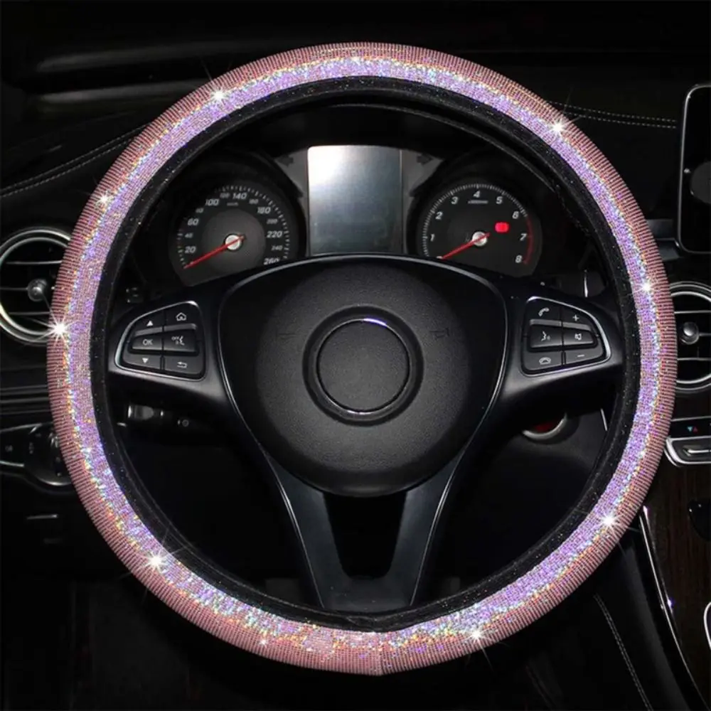 

Universal Car Steering Wheel Cover Colorful Bronzing BlingBling Auto Steering Wheel Protector Elastic 37/38cm