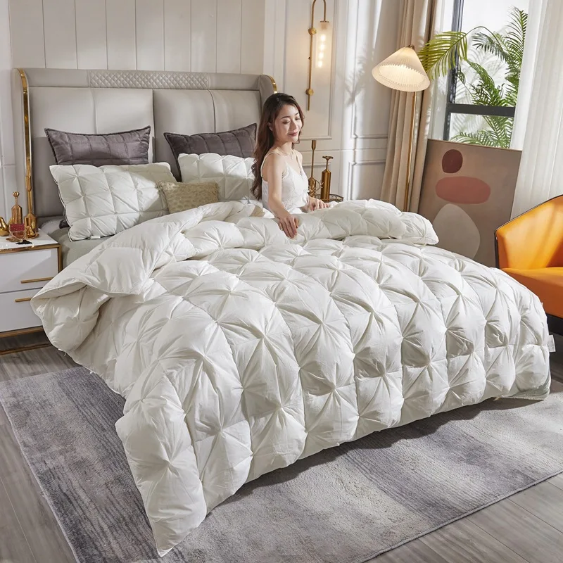 2024 new cotton twisted down quilt 95 white goose down quilt core single student dormitory double quilt