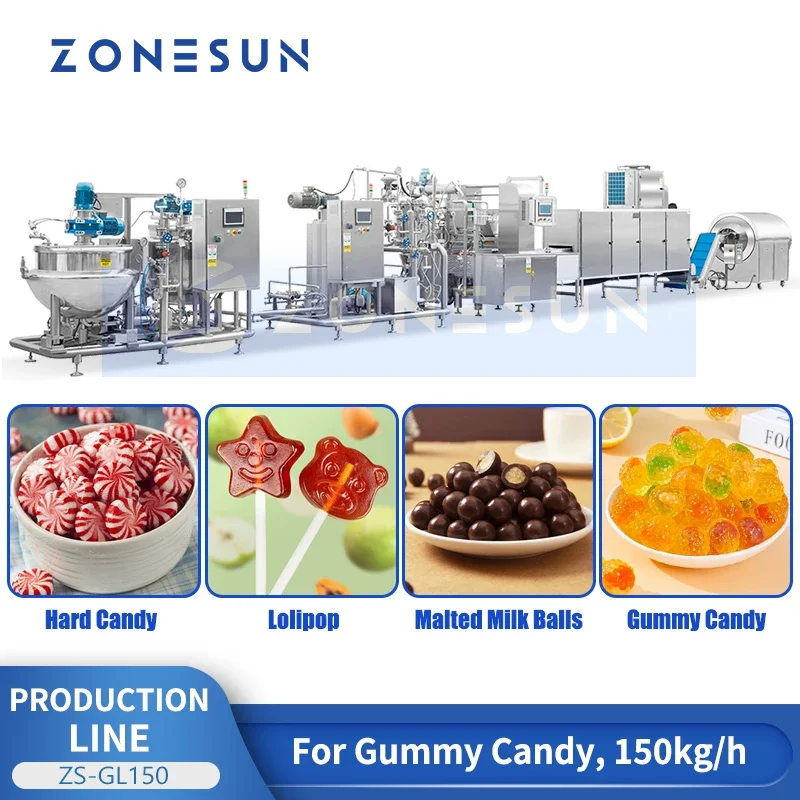 ZONESUN ZS-GL150 Gummy Making Machine Commercial Candy Making Equipment Gummy Depositor Machine Production Line