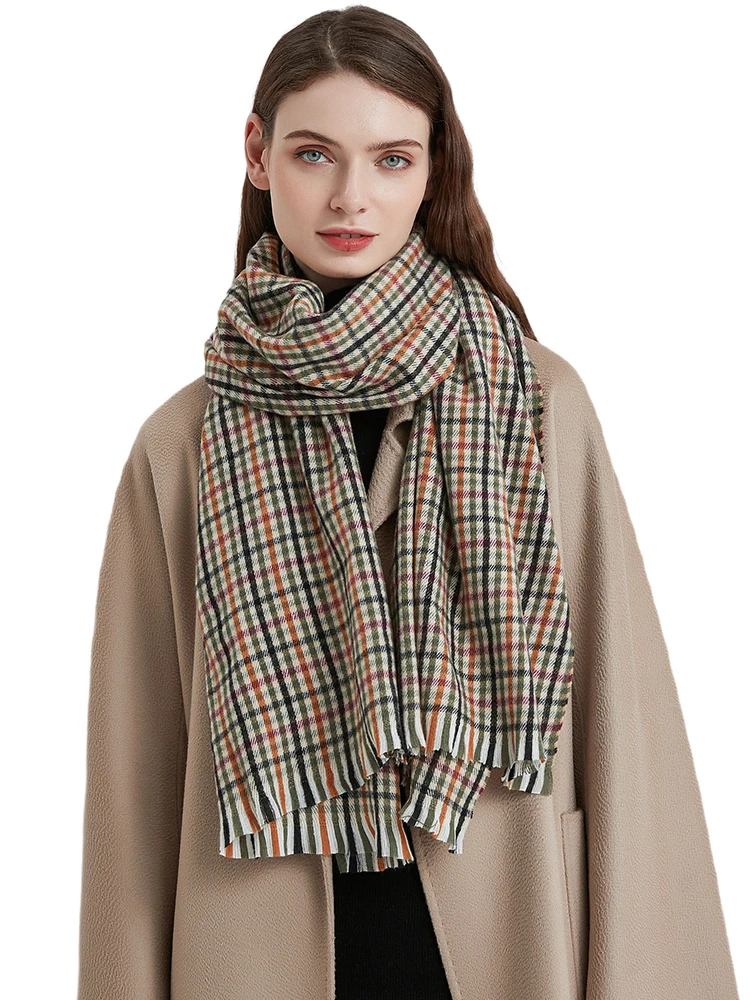 New 2023 Imitation Cashmere Women Scarf Winter Vintage Plaid Scarve Pashmina Mujer Female Foulard Bufanda Long Wrap Shawls Pareo