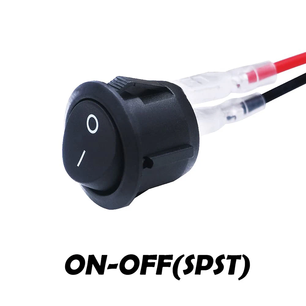 10pcs interruttore a bilanciere rotondo circolare interruttore a levetta cablato SPST interruttore ON-Off autobloccante 2 Pin Snap-in, uso per barca Auto 12V