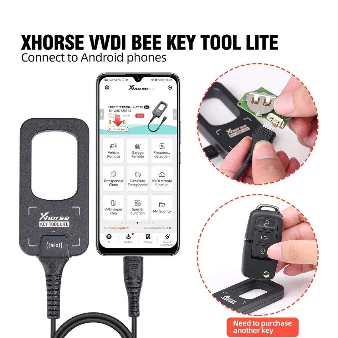 Xhorse VVDI Bee MINI Key Tool Lite BEE Key Tool Support Android with Type C