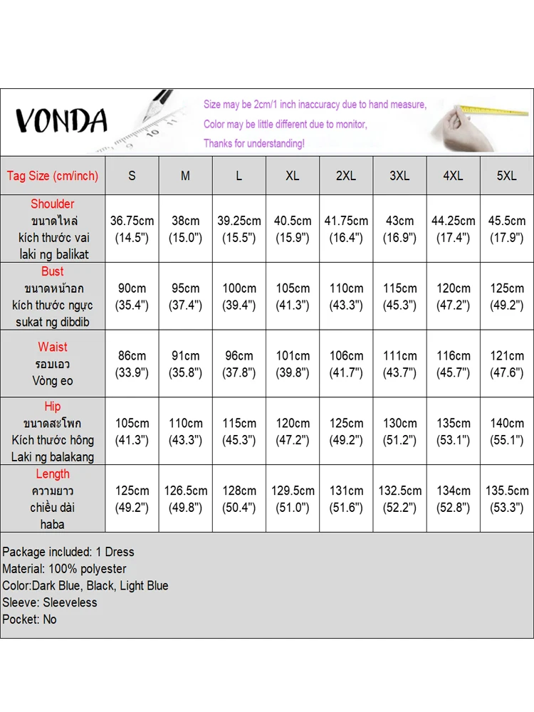 プラスサイズ 5XL VONDA エレガントなスクエアカラーミディド​​レス女性の夏のノースリーブ無地パーティーサンドレスファッション A ライン Vestidos