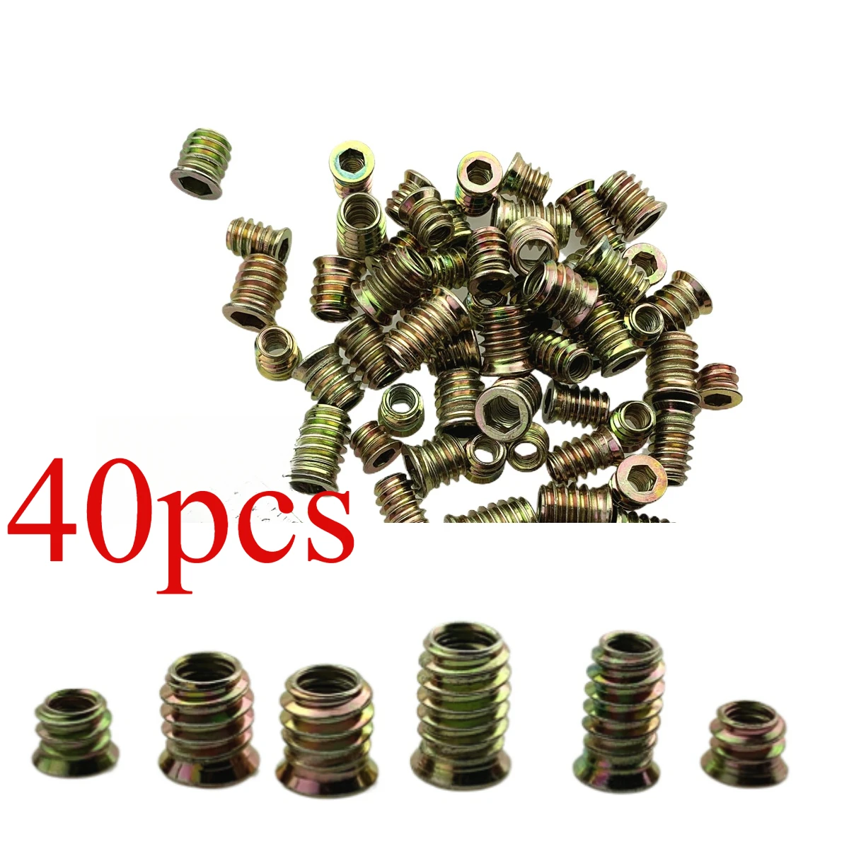 40pcs for Iron Nut, Inner and Outer Teeth Nut, Furniture Embedded,M6 with Medium,M8 - M10 (Electric Vehicle Parts & Accessories)