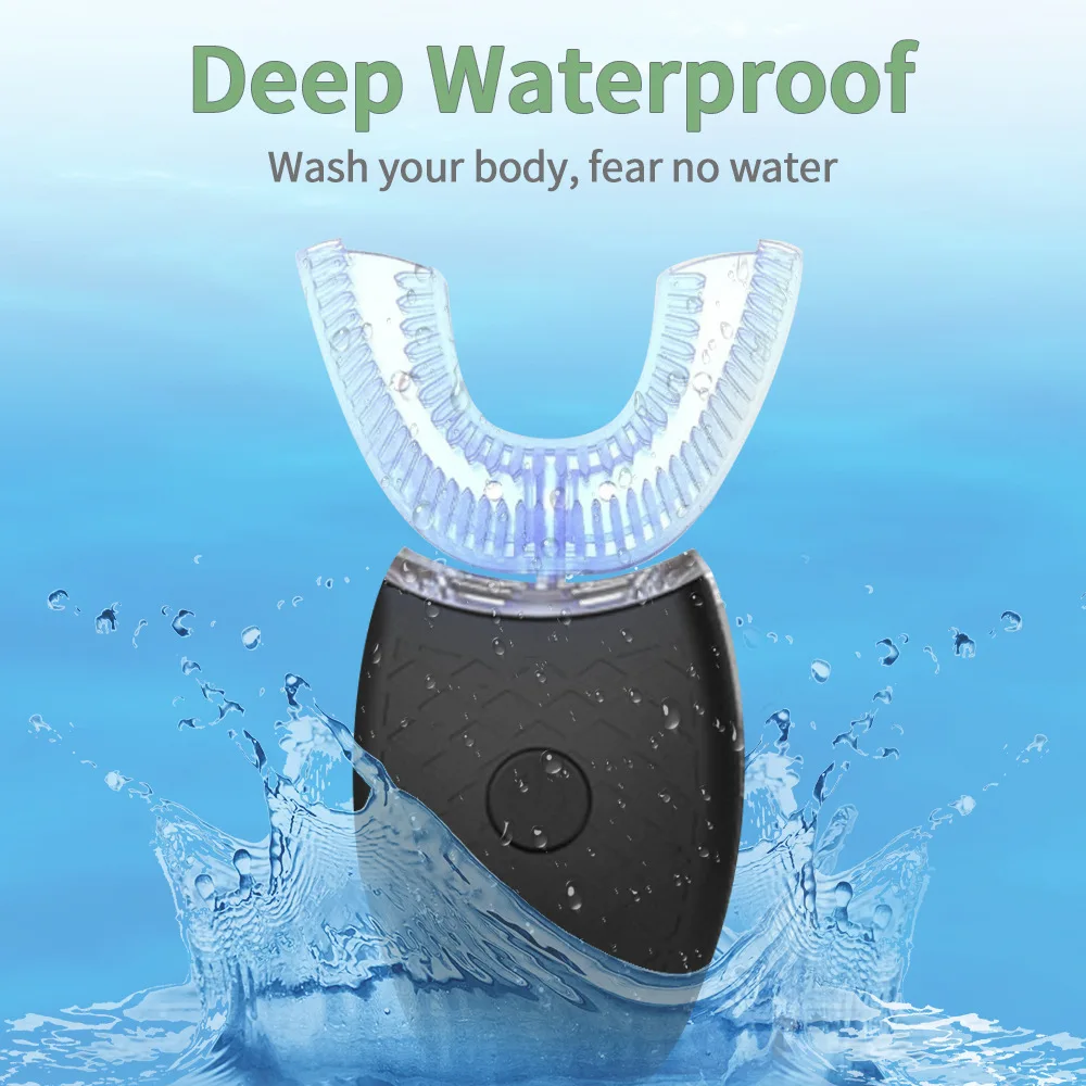 Người Lớn Sonic Bàn Chải Đánh Răng Điện Hình Chữ U 360 Độ Tự Động Siêu Sonic Răng Bàn Chải Sạc USB Làm Trắng Răng Bàn Chải Đánh Răng