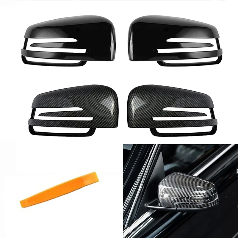 

For Mercedes-Benz W176 W204 W212 W246 C117 X204 2009-2013 Side Mirror Covers Carbon Fiber Exterior Styling Accessory Replacement