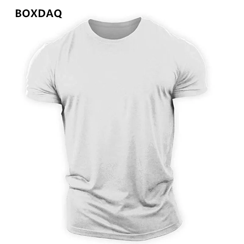 Solid Color Men Sports Style T-Shirts Short Sleeve O-Neck Running Fitness Sporty Tops Summer Gym Workout Casual T Shirt Big Size