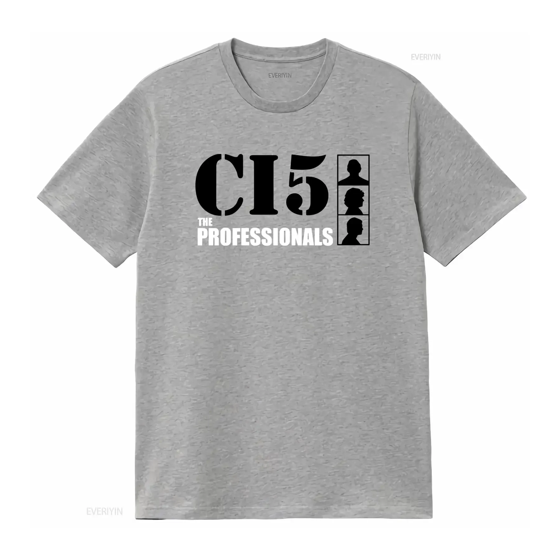 Camiseta vintage lavada de la serie de televisión THE PROFESSIONALS CI5 Jackson Gordon UK Intelligence, para uso diario, informal y transpirable