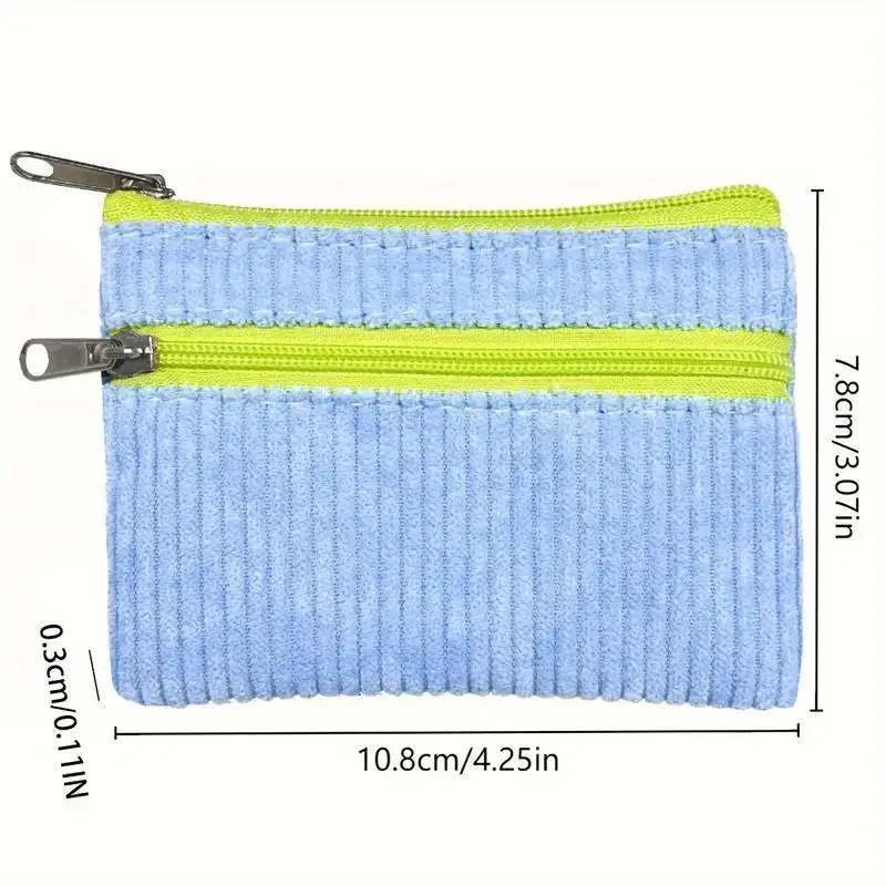 Portable Corduroy Small Change Purse 1 PCS Multi-functional Key Card Bag Multi-color for Women Casual Daily Carry
