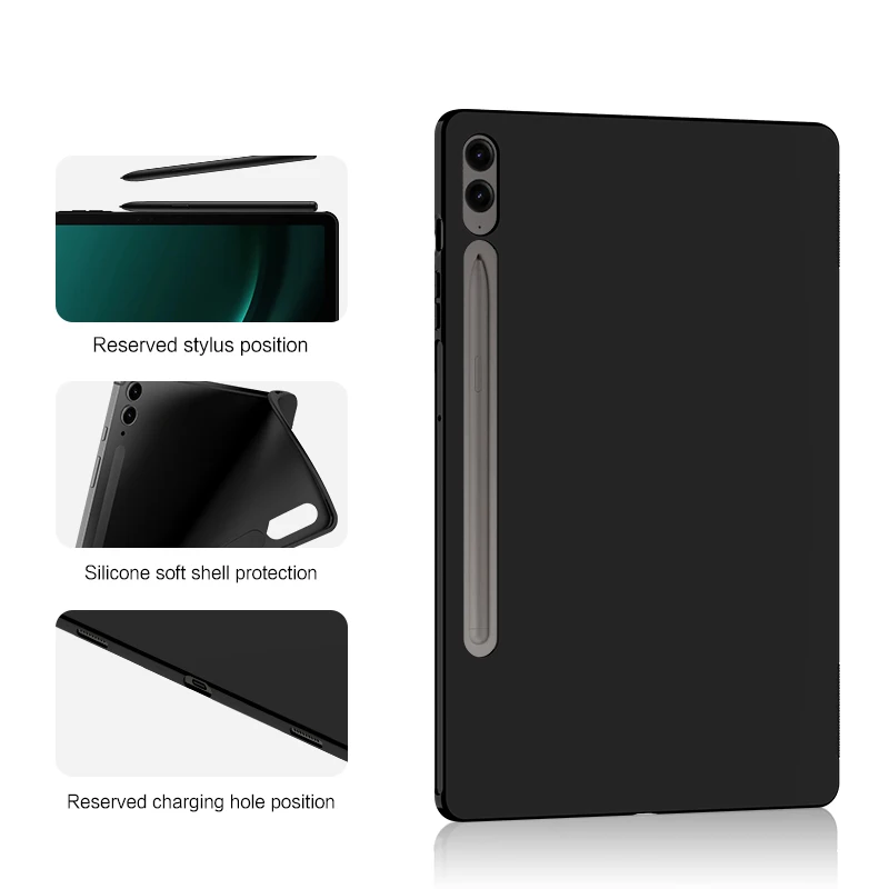 حافظة لهاتف سامسونج جالاكسي تاب s9 ، fe ، 10.9 ، sm-x510 ، x516b ، x516 ، s9 fe plus ، سيليكون ، تي بي يو ، غطاء خلفي