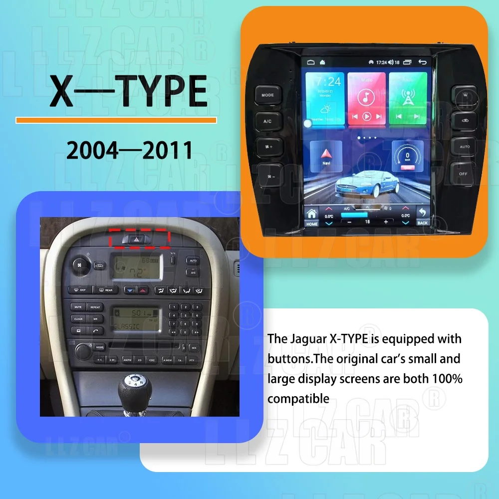 9.7" Android 13 Radio Machine For Jaguar C-TYPE C TYPE S-TYPE S TYPE 2004-2009 CarPlay WIFI Vertical GPS Multimedia Stereo GPS view 5