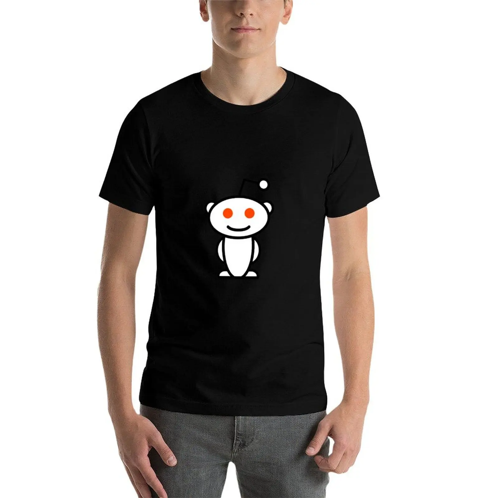تي شيرت بشعار Reddit تي شيرت للرجال برسومات مضحكة من القطن تي شيرت رجالي