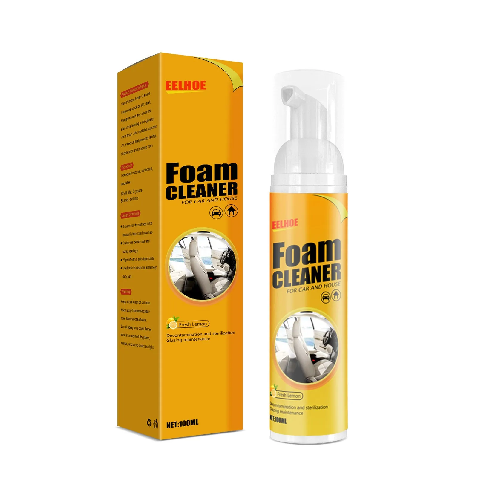 30/100ml Multifunctional Foam Cleaner Supplies Car Interior Powerful Stain Removal Cleaner