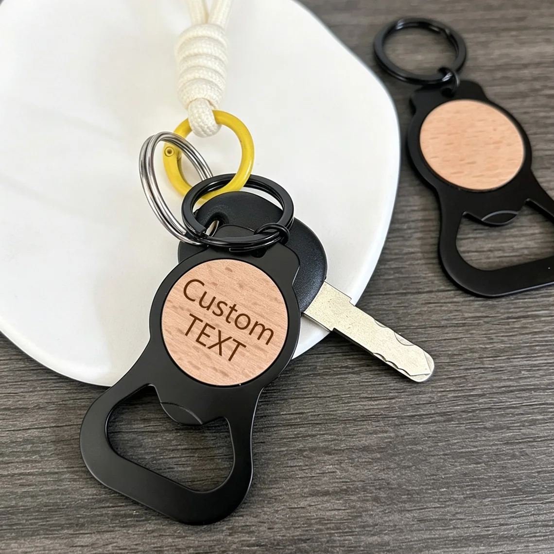 10pcs/50pcsCustom Wood Bottle Opener Custom Logo Beer Opener Personalized Promotional Gift Bar Tool Keychain Souvenir
