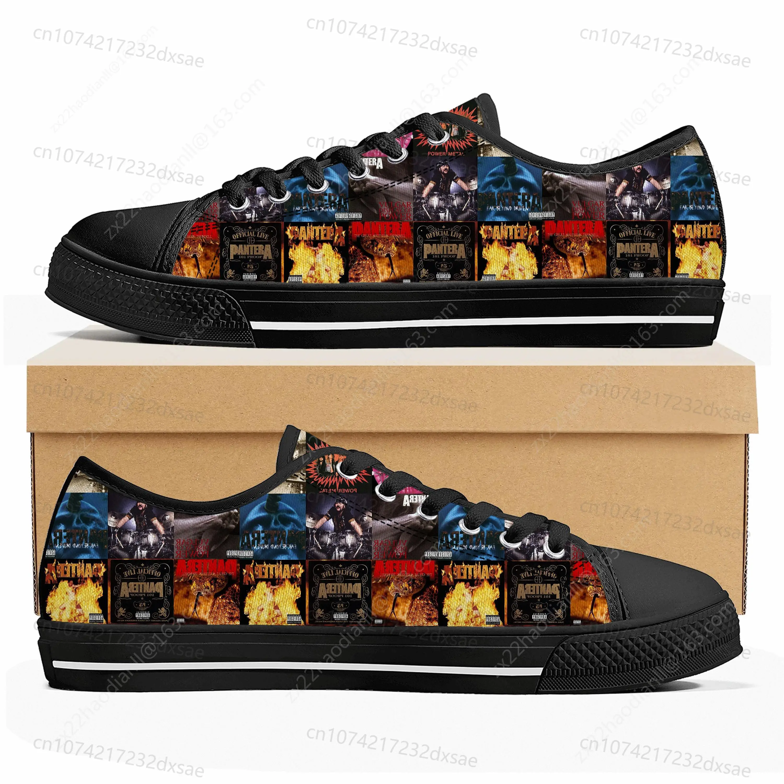 Pantera Metal Band Pop Low Top High Quality Sneakers Mens Women Teenager Canvas Sneaker Casual Couple Shoes Custom Shoes